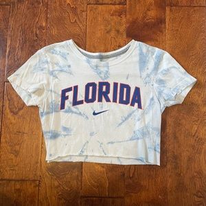 Nike University of Florida UF tie dye crop top